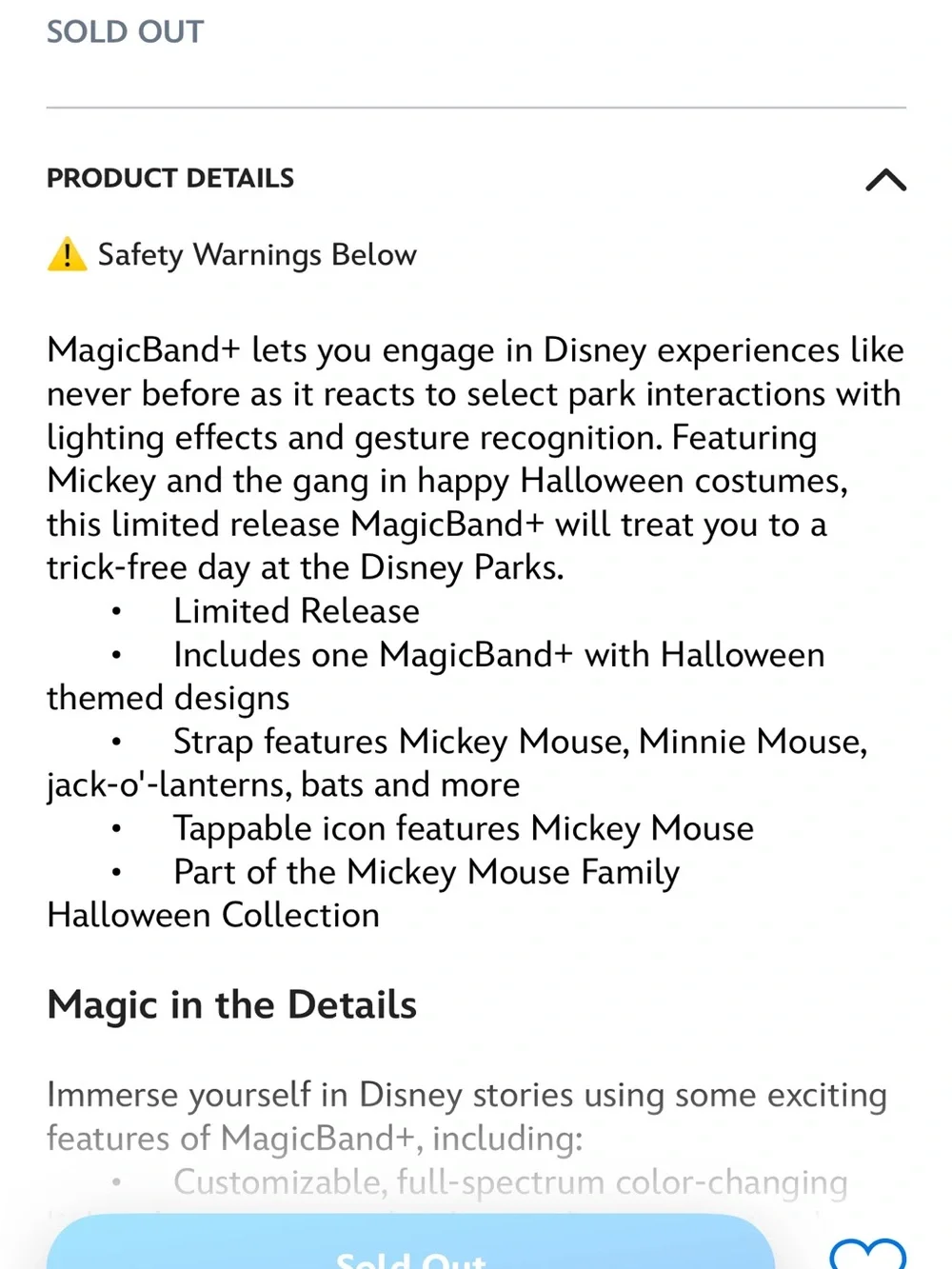 DISNEY PARKS MAGICBAND+ LIMITED RELEASE 2025 MICKEY MOUSE AND FRIENDS HALLOWEEN